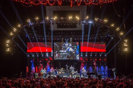 Hall & Oates are framed by Elation WW4 fixtures on the arch. Photo by Ben Dickman