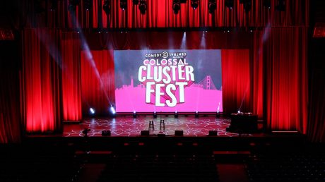 The indoor stage at the Bill Graham Civic Auditorium was one of many stages used for the event.