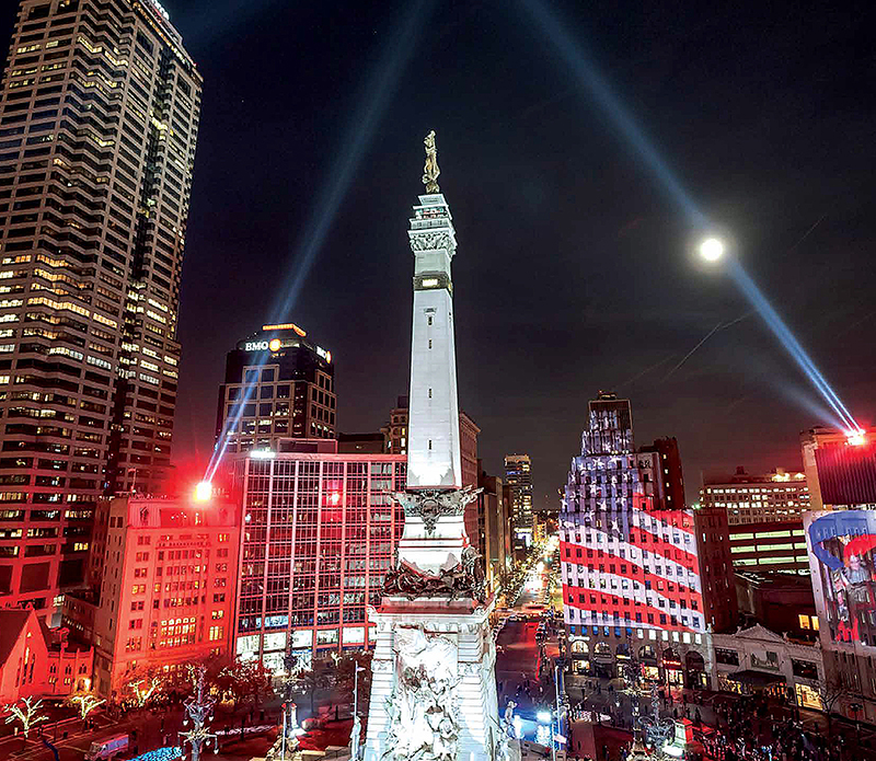 Monument Circle in Indianapolis Commands Attention with New Visuals PLSN