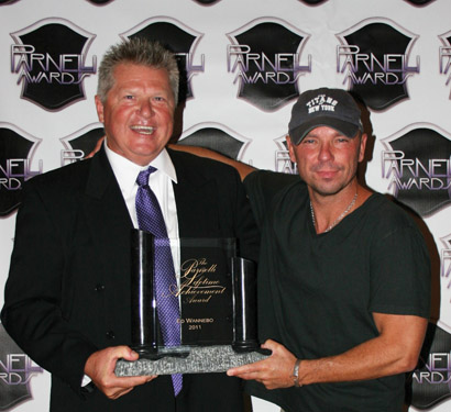 Ed Wannebo and Kenny Chesney at the 2011 Parnelli Awards