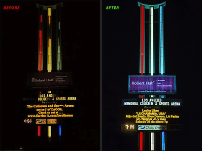 marquee upgrade, before and after.