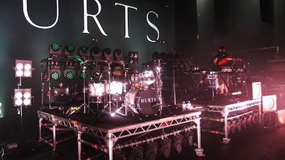 Hurts stage set with LS-Live drum risers.