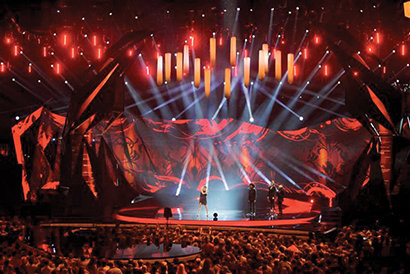 Solaris LED Flare LED fixtures played a key role lighting two 8-ton, 46-foot-high “super-arches” that flanked the main stage at Eurovision 2013 in Malmo, Sweden.