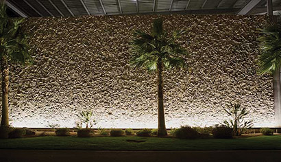 Along with parking structure LEDs, LEDtronics is also installing T8 tubelights for uplighting and wall-washing outside the structure