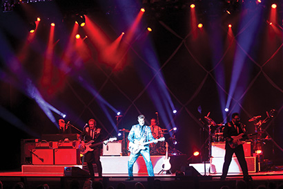 The tour rig for Chris Isaak included GLP impression X4S LED fixtures. Photo by Bree Kristel Clarke