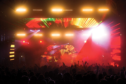 Dance Stage, Reading Festival, supported by Colour Sound Experiment visuals and gear