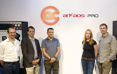 Pictured here, from left: Neil Vann (AC-ET), Toon Servaes (ArKaos), Hakan Berg (AC-ET), Agnes Wojewoda (ArKaos), Paulius Miksys (AC-ET)
