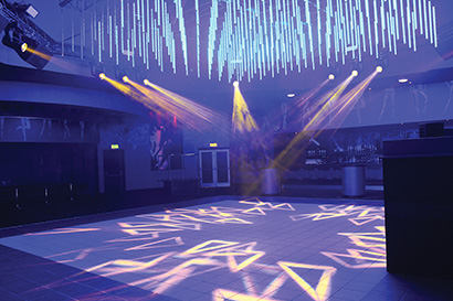 Faces nightclub in Wolverhampton, UK lit by SGM LED fixtures