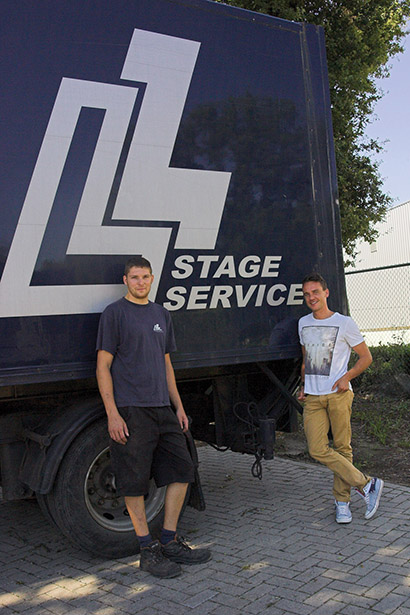 From left, Bart Weyts, co-founder of L & L Stage Services, with Bram de Clerck from Robe’s Benelux Office