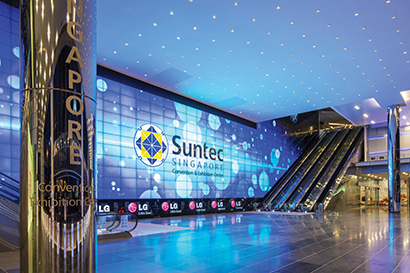 Suntec Exhibition and Convention Center video wall is ranked worlds largest by Guinness World Records
