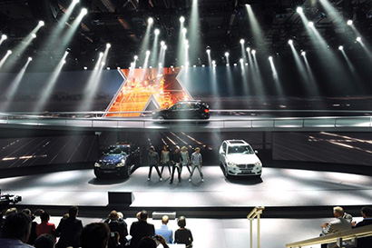 BMW Race Track Event at Frankfurt Motor Show Lit with Hundreds of Clay Paky Fixtures