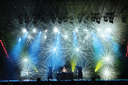 Les Francofolies summer music festival, Spa, Belgium. ARTO provided Martin lighting fixtures.