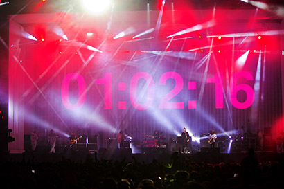 Kasabian’s homecoming concert here recently featured a lighting design by Renegade Design LD Nick Gray. Photo by Louise Stickland