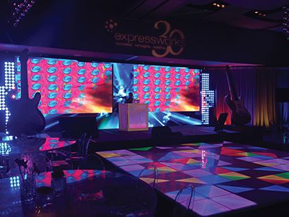 The W Hotel lights up with Chauvet Professional gear for Expressworks' 30-year anniversary party.