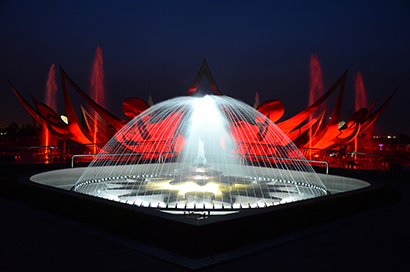 Religious Order in India Uses SGM G-Spots to Light Fountain Spectacle