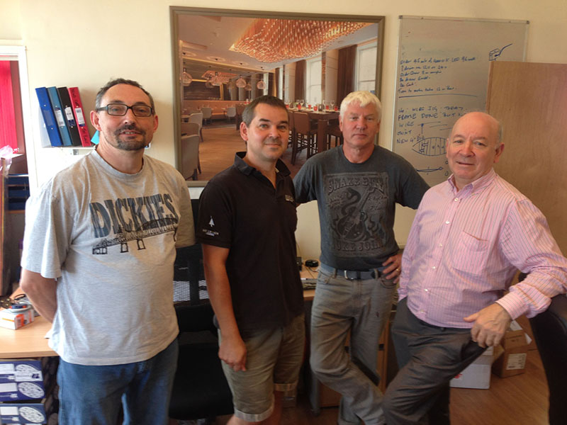 Pictured here, from left, are Iberian’s Tim Gorrange and Richard Davis, and from CLD Distribution/Penn-Elcom, Les Allitt and Roger Willems.