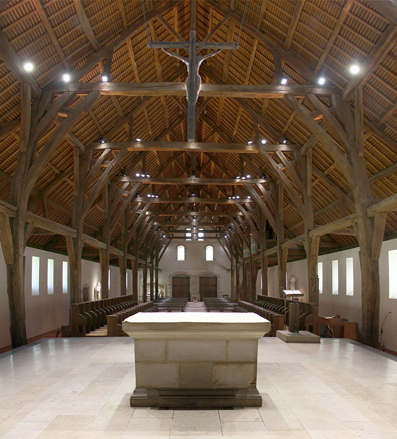 French Monastery Lit with Elation TVL 3000 White Light LED Fixtures