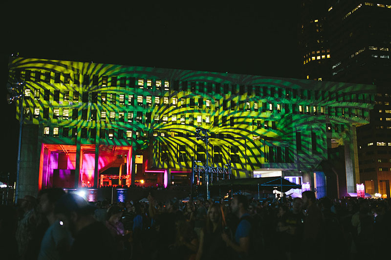 Boston City Hall Lit with Robe BMFLs for 2014 Boston Calling Music Festival