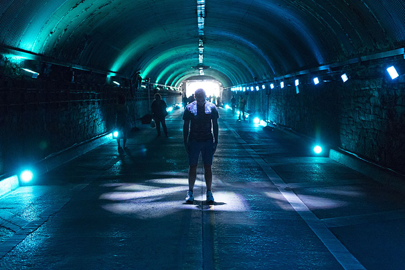 WorldStage Provides Lighting, Audio Support for “Dive” Artwork in NYC Tunnel