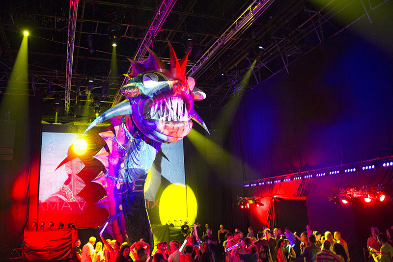 For a unique entertainment experience called H2Hombre: Brave The Elements, presented at the Ziff Ballet Opera House at Miami’s Adrienne Arsht Center, Everlast Productions of Dania Beach, FL provided 70 COLORado 4 IP Quad-Color LED linear bars and 16 Q-Wash moving yoke LED fixtures from Chauvet Professional.