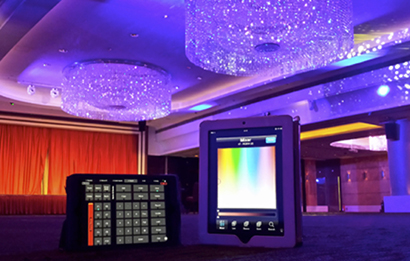 A recent upgrade to the wedding banquet hall at Macau Tower here included a variety of Martin lighting equipment, including Martin MAC 350 Entour LED fixtures, MAC Auras, Rush PAR 2 RGBW Zoom cans, an M2GOTM lighting console and an iOS MAXRemote.