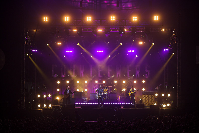 Courteeners U.K. Festival Gigs Lit with Robe Fixtures. Pictured here, the band performing at the Reading festival. Photo by Louise Stickland
