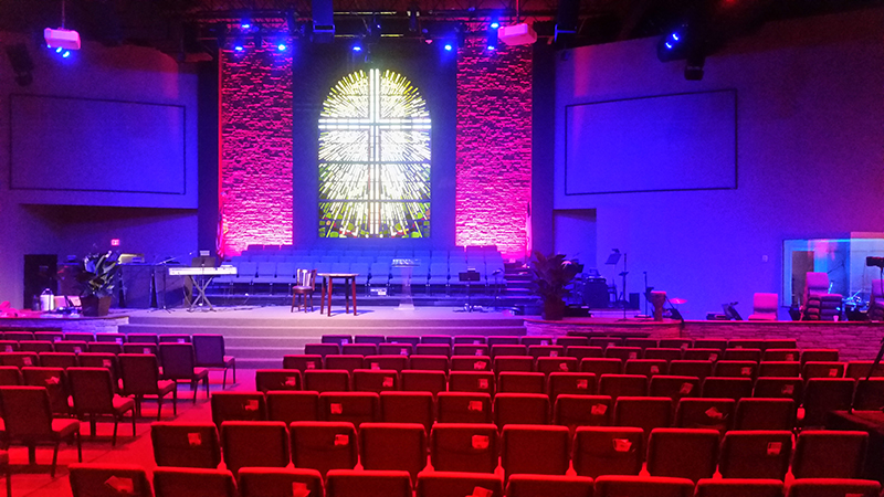 Walnut Ridge Baptist Church Upgrades with Showline SL PAR 150 ZOOM Luminaires