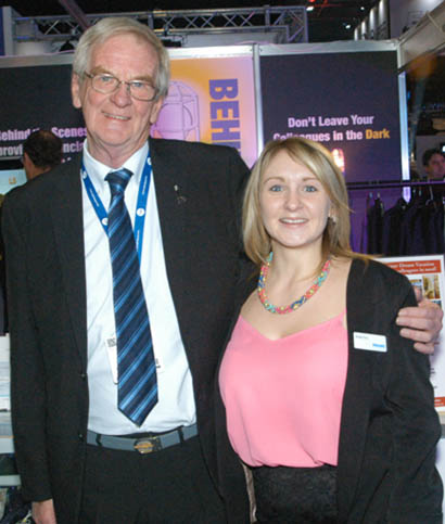 Amber Etra, winner of the Third Prize, a £500 hotel voucher, with John Simpson, Chair of the Behind the Scenes UK Board of Trustees