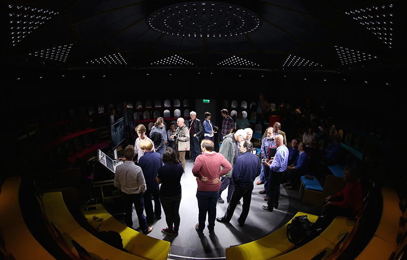 Lighting programmer Peter Small specified the Sapphire Touch to program, control, and pixel map the 627 LEDs in the complex panels built into the touring venue's roof.