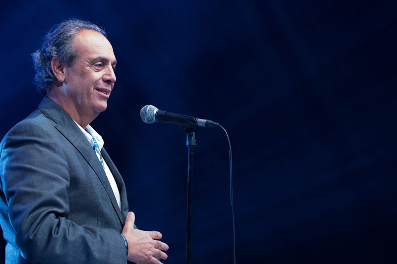 Clay Paky's Pio Nahum accepted the Gottelier Award on behalf of the late Pasquale (Paky) Quadri, founder of Clay Paky. The company was also honored for its new Mythos hybrid moving light fixture.