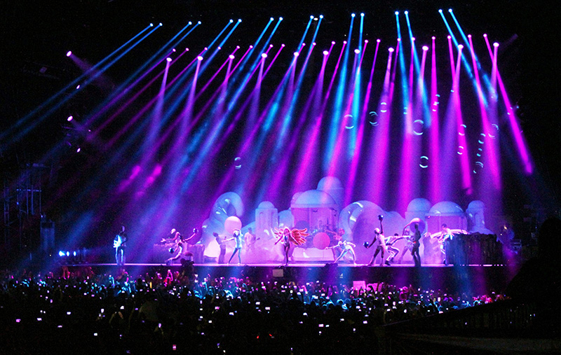 Eclipse Staging Services and Delta Sound both unveiled new equipment as Lady Gaga made her Middle East debut in Dubai. The main stage lighting featured many fixtures, including 67 Clay Paky Sharpys, 11 Clay Paky Alpha Wash 1500s and 24 Clay Paky Sharpy Wash fixtures.