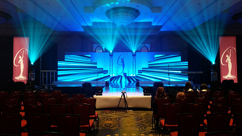 Image Production Services Relies on Chauvet Professional Gear for Miss USA State Pageants. Pictured here, the setup for the Miss Maryland competition.
