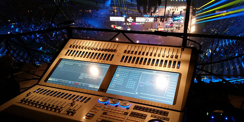 Jason Eible, lighting director with Frank Gatto & Associates, used this Avolites Sapphire Touch at the MGM Grand in Las Vegas for the title fight between Floyd Mayweather and Marcos Maidana.