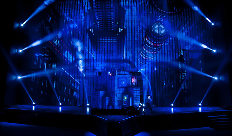 Rome’s Cinecitta World Features Enigma, Show is Lit with Robe Fixtures. Photo by Benedetto Del Ariccia
