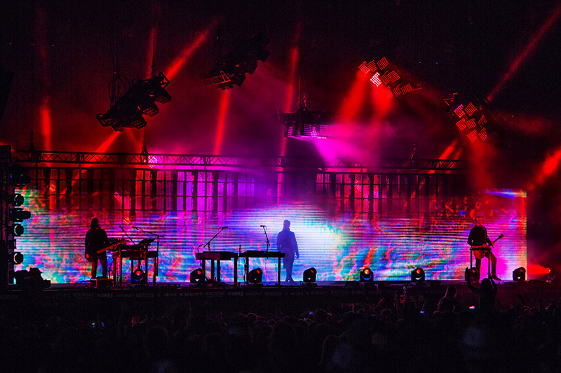 Nine Inch Nails 2014 Tour Lit with Clay Paky Sharpy, Sharpy Wash Fixtures. Tour photo by Rob Sheridan