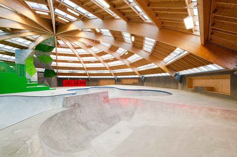 StreetDome Skate Park in Denmark Lit with Elation SixPar Series Fixtures