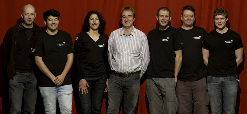 (L - R) Patrick Watson, Ben DeSousa, Sevim Sangwell, Rob Sangwell, Stuart England, Rob Watson and Will Dale