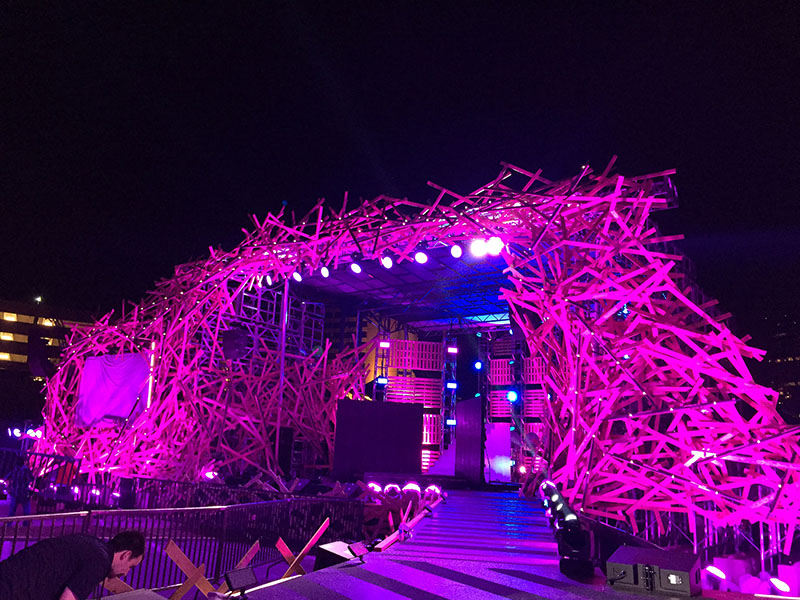 Over 200 Robe moving lights – Pointes, LEDWash 1200s and LEDWash 600s were incorporated into the rig