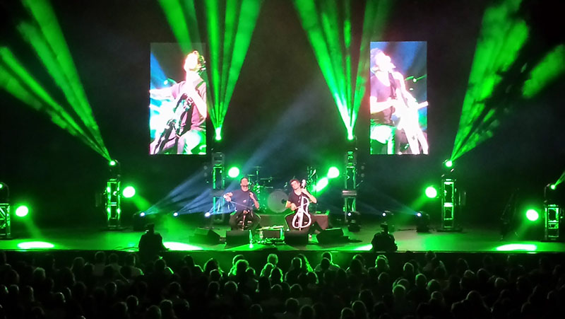 2Cellos lighting array with Platinum and Cuepix series products from Elation Professional