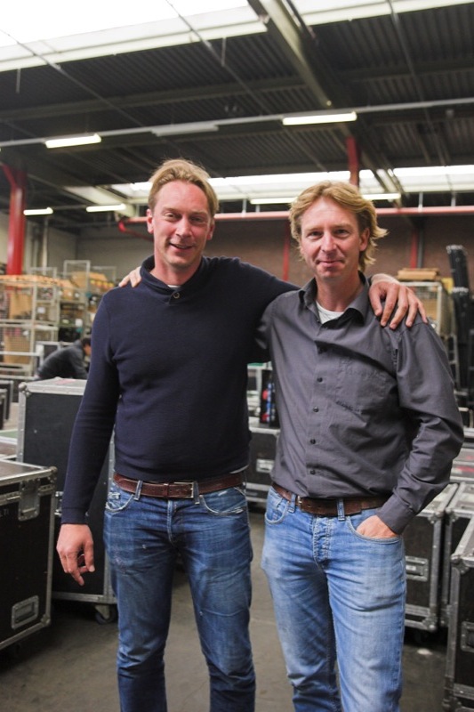 PRG-EML’s General Manager Wouter Muurlink on the left, with Jeroen van Aalst from Robe’s Benelux distributor, Controllux
