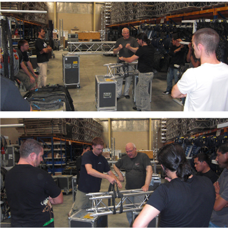 The exhaustive 5-day rigging course provides a wealth of theoretical and practical rigging know-how for all technicians involved with rigging in daily practice.