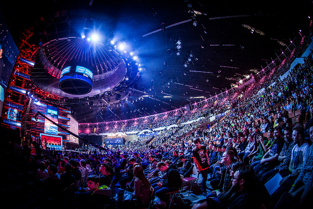 The ninth edition of the World Final of the Intel Extreme Masters with Clay Paky Mythos fixtures providing integral lighting support (c) Helena Kristiansson / ESL