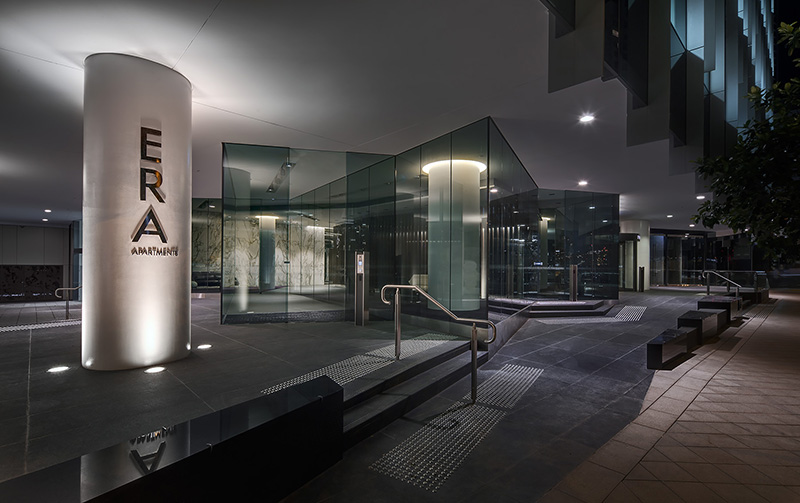 E-Lux decided to use an LED option in the form of the Pulsar ChromaInGround 50, an amazing high-power LED fixture housed in an IP67 enclosure. (c) Mirvac Group