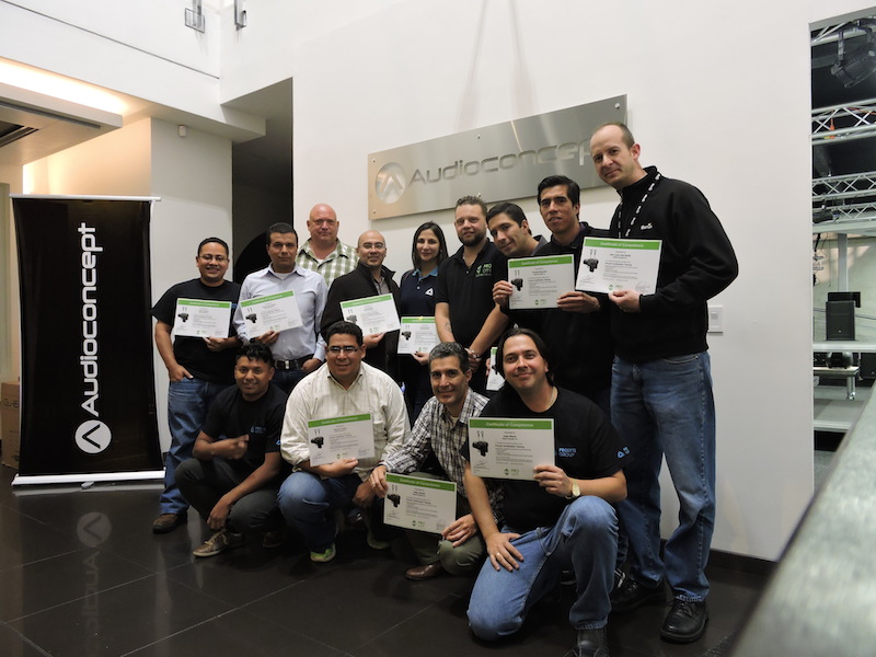 product engineer, Jasper van der Sluis trained staff of Audio Concept Colombia, Audio Concept Panama, Audio Concept Venezuela and Mango BTL in Honduras, to become certified hoist technicians, thereby completing the ProLyft Service Point installation training for these 4 companies.