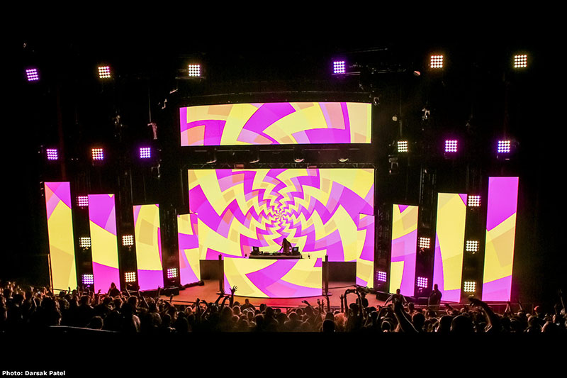Bassnectar performing at Red Rocks Amphitheater with XL Video' ROE Visual MC-7 high res LEDs. (c) Darsak Patel
