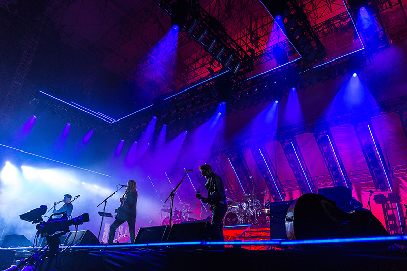 Mumford and Sons tours with Clay Paky gear. Photo by Guy Eppel