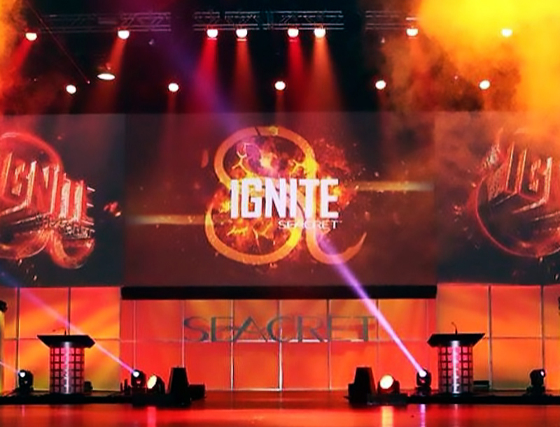 Chris Hammond, LD and programmer for Seacret Ignite, a corporate event staged at the Phoenix Convention Center on Sept. 17, worked with gear provided by 4Wall.
