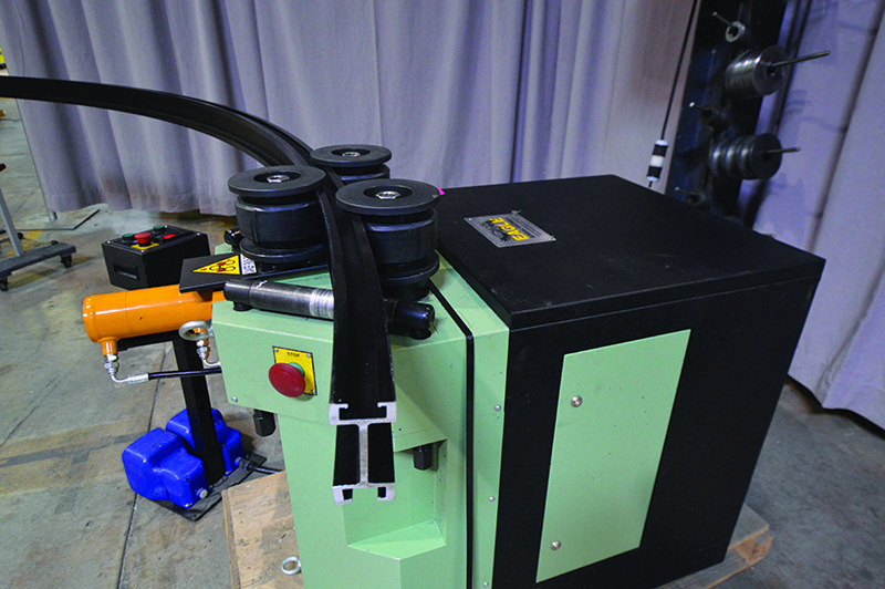 Rose Brand's track curving machinery