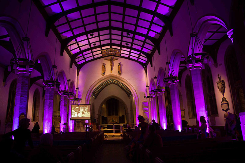 Colour Art Couture Painswick 2015 Makes Use of LED Uplighters