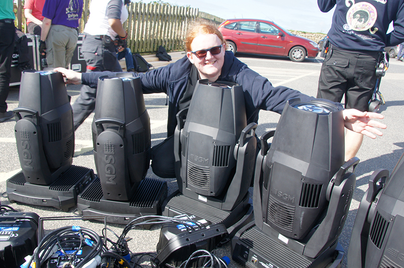 Lighting designer Jon French with the SGM G-Spots. Photographer: Andrew Booker